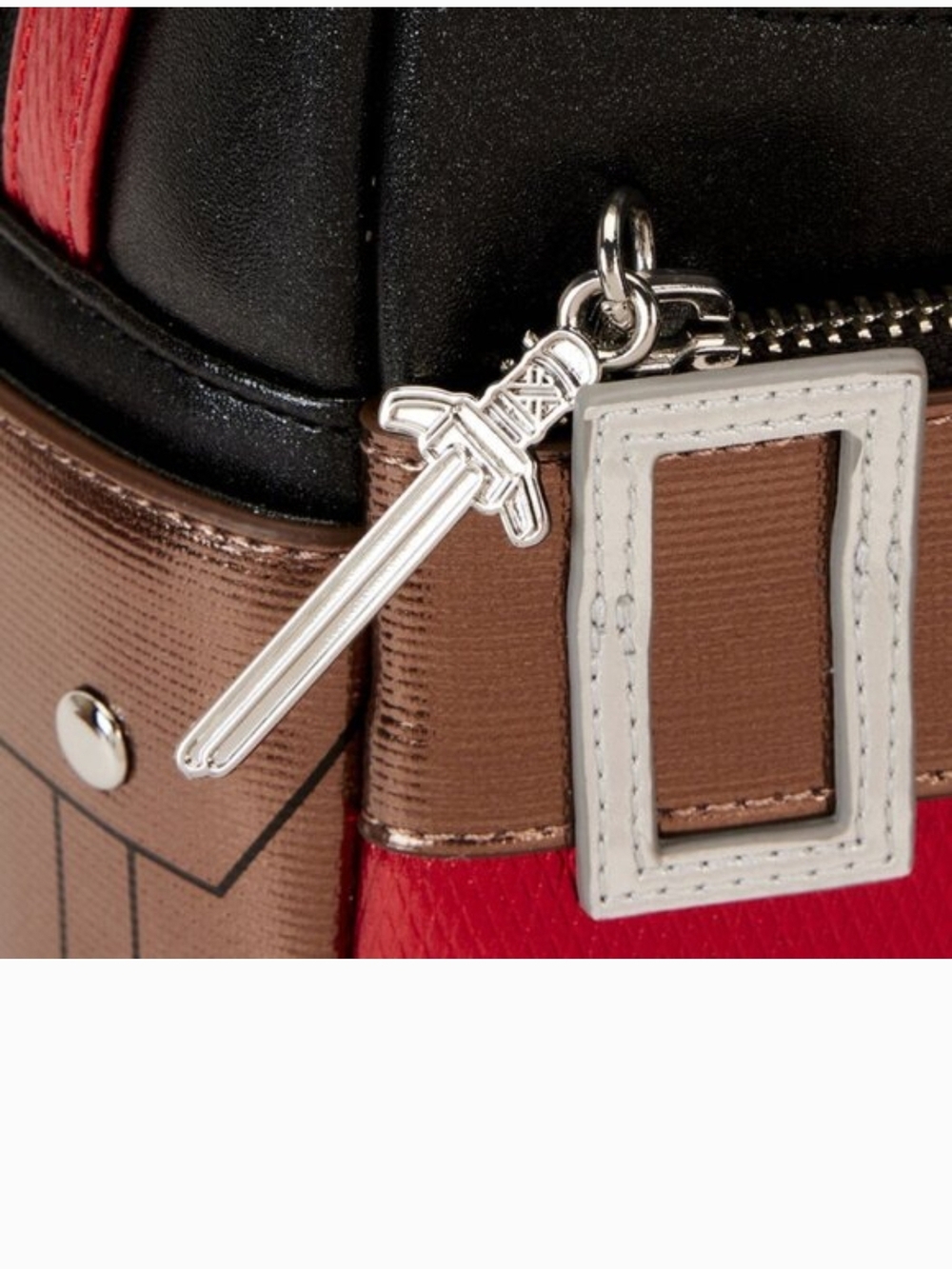 Loungefly Deadpool Red Black Metallic Mini Backpack - Picture 5 of 6